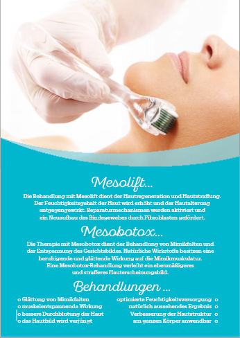 Werbeposter für Mesotherapie Behandlung, 2 Stck.