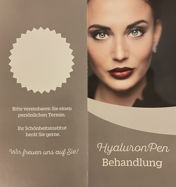 Werbeflyer für HyaluronPen MED Falten- und Lippenbehandlung, 30 Stck.